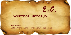 Ehrenthal Orsolya névjegykártya